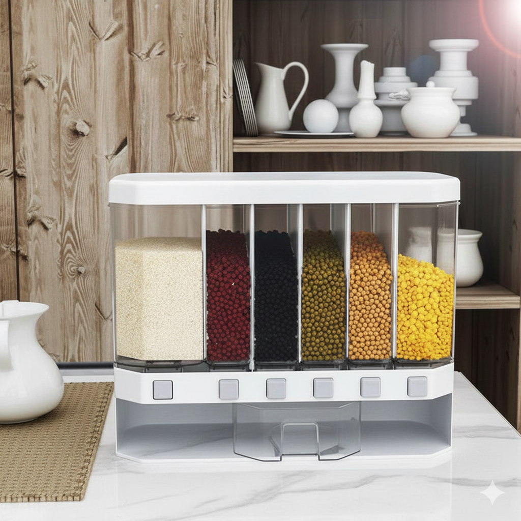 Multi-Section Daal Box – 10 KG Capacity Grain & Pulse Storage Organizer