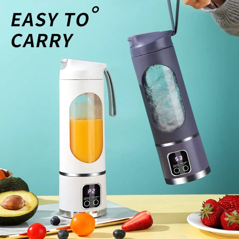 Heavy Duty 10-Blade 450ML Mini Portable Blender Electric Fruit Juicer Smoothie Orange Juice Blender Multifunction Rechargeable Portable Bottle Mixer. (FREE Kitchen Lighter & Knife Included (Value Rs. 999) .)
