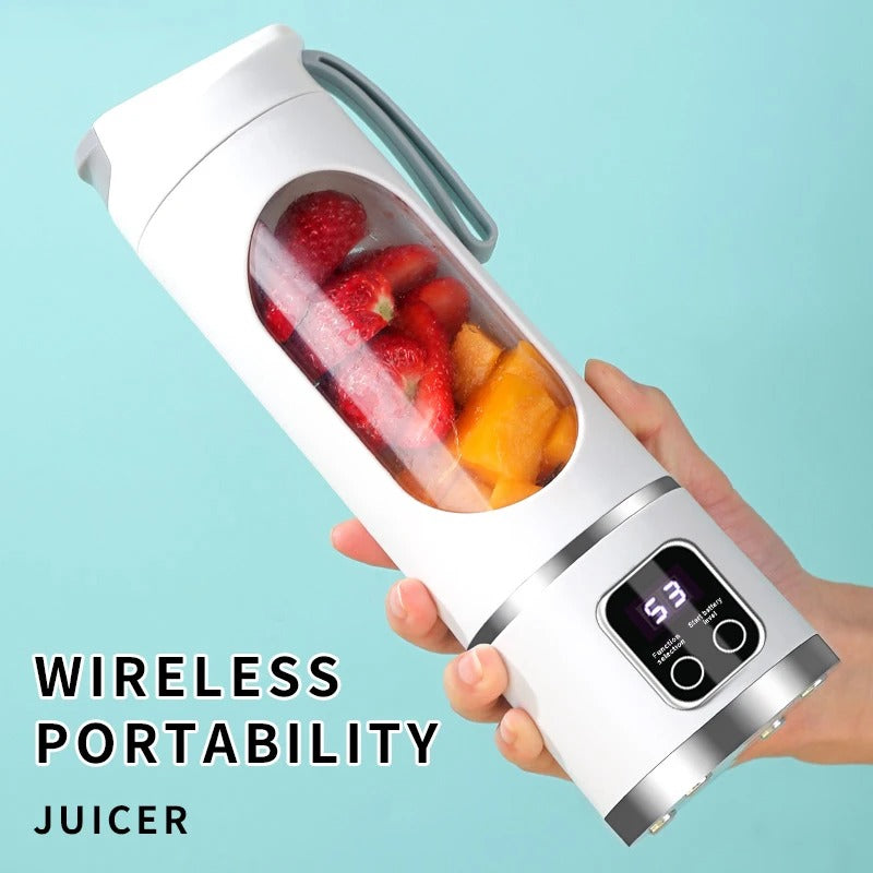 Heavy Duty 10-Blade 450ML Mini Portable Blender Electric Fruit Juicer Smoothie Orange Juice Blender Multifunction Rechargeable Portable Bottle Mixer. (FREE Kitchen Lighter & Knife Included (Value Rs. 999) .)