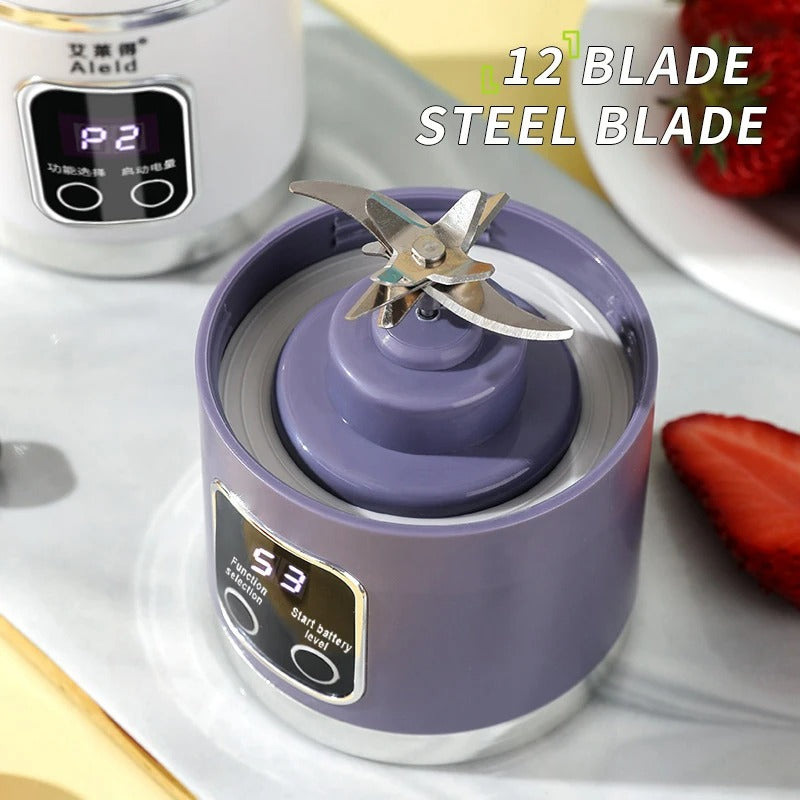 Heavy Duty 10-Blade 450ML Mini Portable Blender Electric Fruit Juicer Smoothie Orange Juice Blender Multifunction Rechargeable Portable Bottle Mixer. (FREE Kitchen Lighter & Knife Included (Value Rs. 999) .)