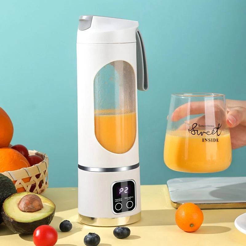 Heavy Duty 10-Blade 450ML Mini Portable Blender Electric Fruit Juicer Smoothie Orange Juice Blender Multifunction Rechargeable Portable Bottle Mixer. (FREE Kitchen Lighter & Knife Included (Value Rs. 999) .)