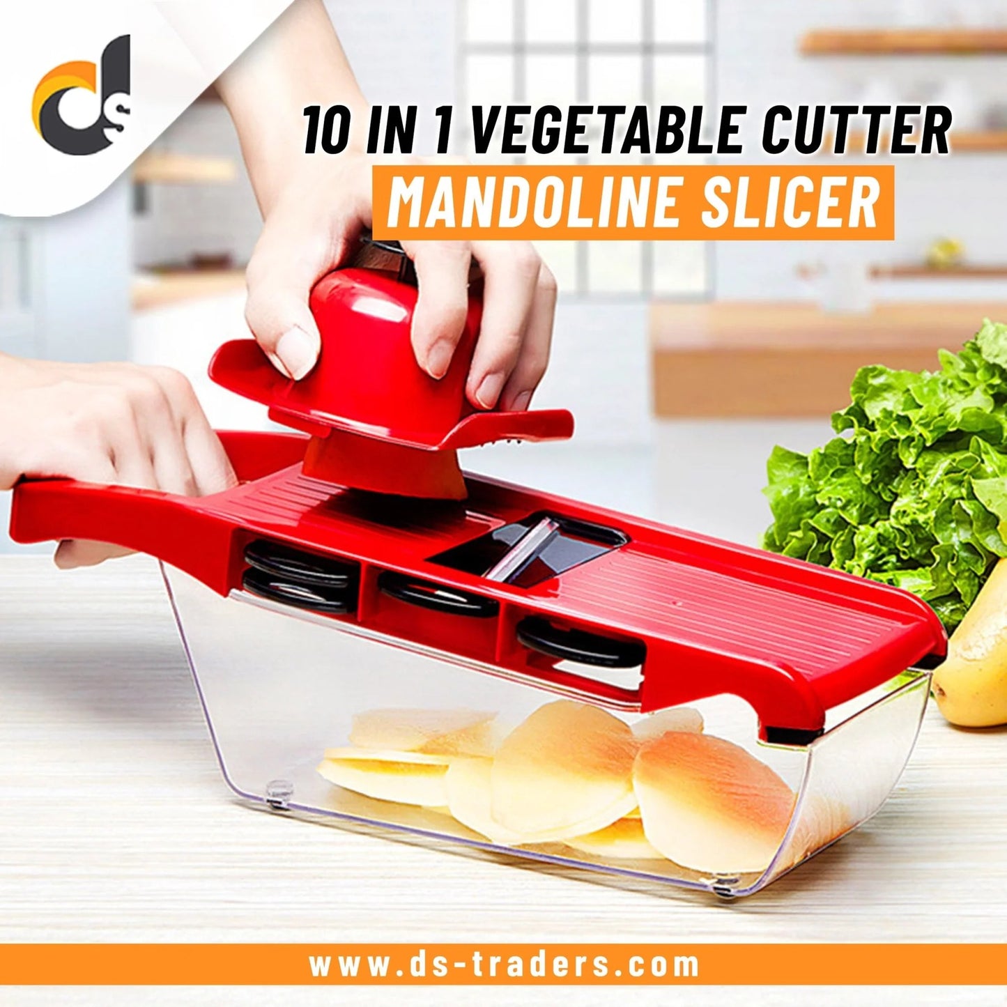 High Quality 10 In 1 Mandoline Slicer Vegetable Grater, Cutter with Stainless Steel Blades