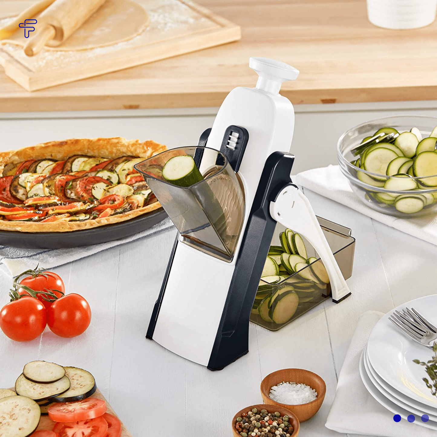 Mandoline Spring Slicer Vegetable and Fruits Cutter Meal Prep & More then 40 Thickness Adjuster 5 in 1 - Pump Brava Slicer and Dicer - Multifunctional High Quality ABS Vegetable & Fruit Slicer - Precision Slicing Made Effortless.