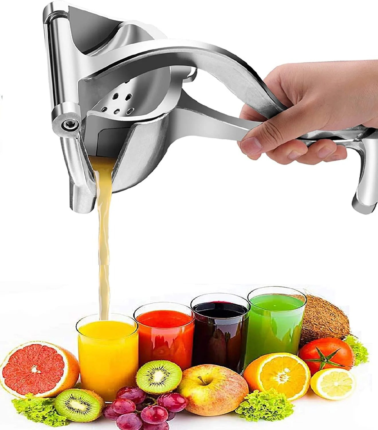 Stainless Steel Fruit Press, Stainless Steel Manual Juicer Fruit Hand Juicer, Heavy Duty Handheld Juice Extractor, Fruit Squeezer, Handheld Juicer, Fryer