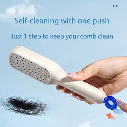 Magic Retractable Comb Self Cleaning Hair Brush Massage Anti-static Hair Smoothing Comb, Suitable for All Hair Types, Unisex