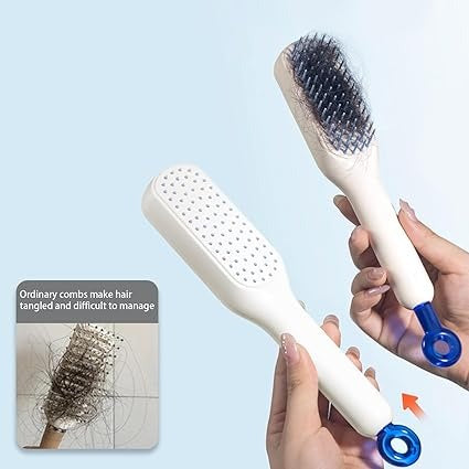 Magic Retractable Comb Self Cleaning Hair Brush Massage Anti-static Hair Smoothing Comb, Suitable for All Hair Types, Unisex