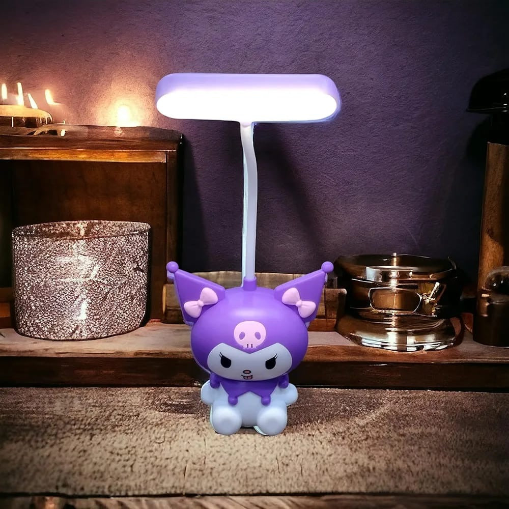 Cutest Newest Sanrio Kuromi Table Lamp with pencil sharpener for Home Office LED Desk Lamp Kids Room Decor