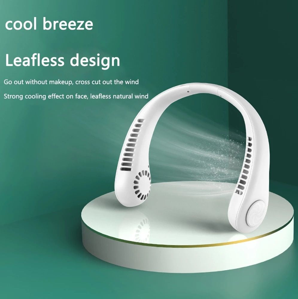 Portable Neck Fan, Bladeless Hands-Free Wearable Mini USB Rechargeable Neck Fan for Cooling, Ideal for Outdoor, Sports, Travel & Office Use