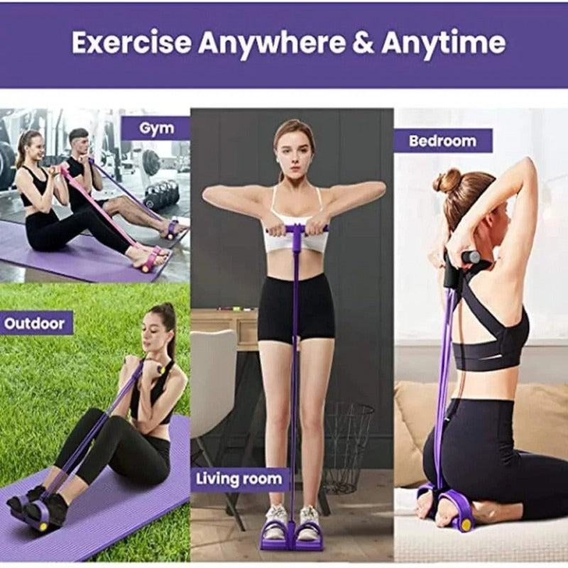 Elastic Pull Silicone Ropes,Tummy Trimmer full body exercise workout,Tension Band for Stomach, Arms, Legs, Abdomen - Yoga Stretching - Stomach Exercise Equipment