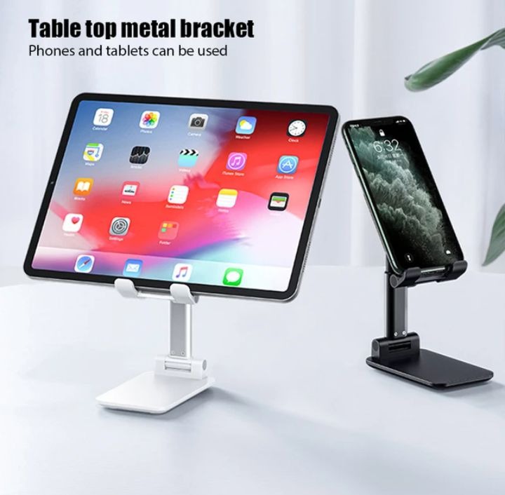 HOT DEALS NO1.Metal Desktop Tablet Holder Table Cell Foldable Extend Support Desk Mobile Phone Holder Stand For iPhone iPad Huawei Adjustable