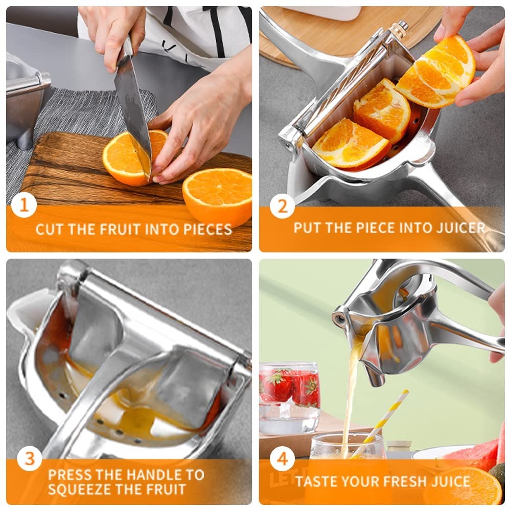 Stainless Steel Fruit Press, Stainless Steel Manual Juicer Fruit Hand Juicer, Heavy Duty Handheld Juice Extractor, Fruit Squeezer, Handheld Juicer, Fryer