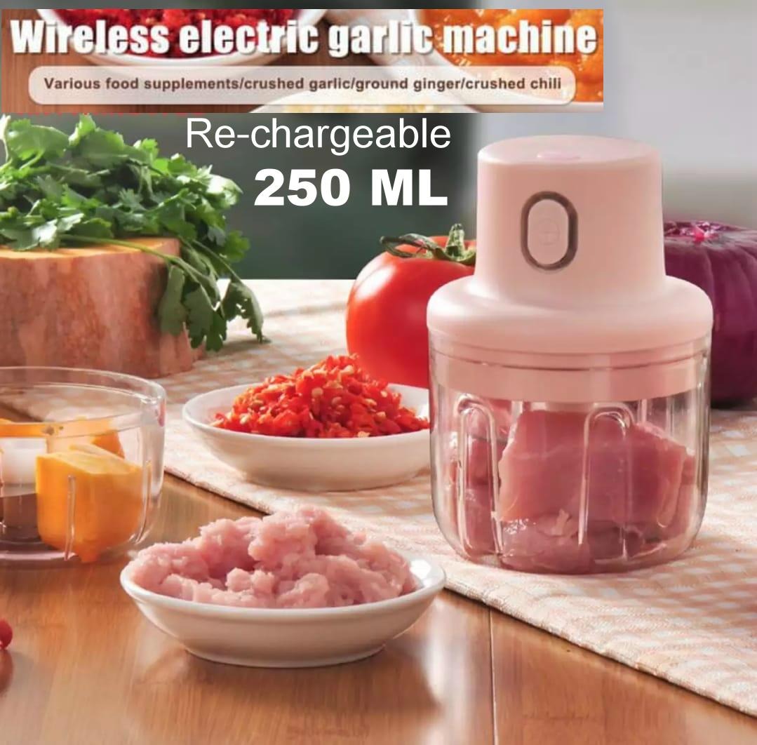 Re-chargeable Intelligent Electric Garlic Machine Garlic Cutter 250 ML