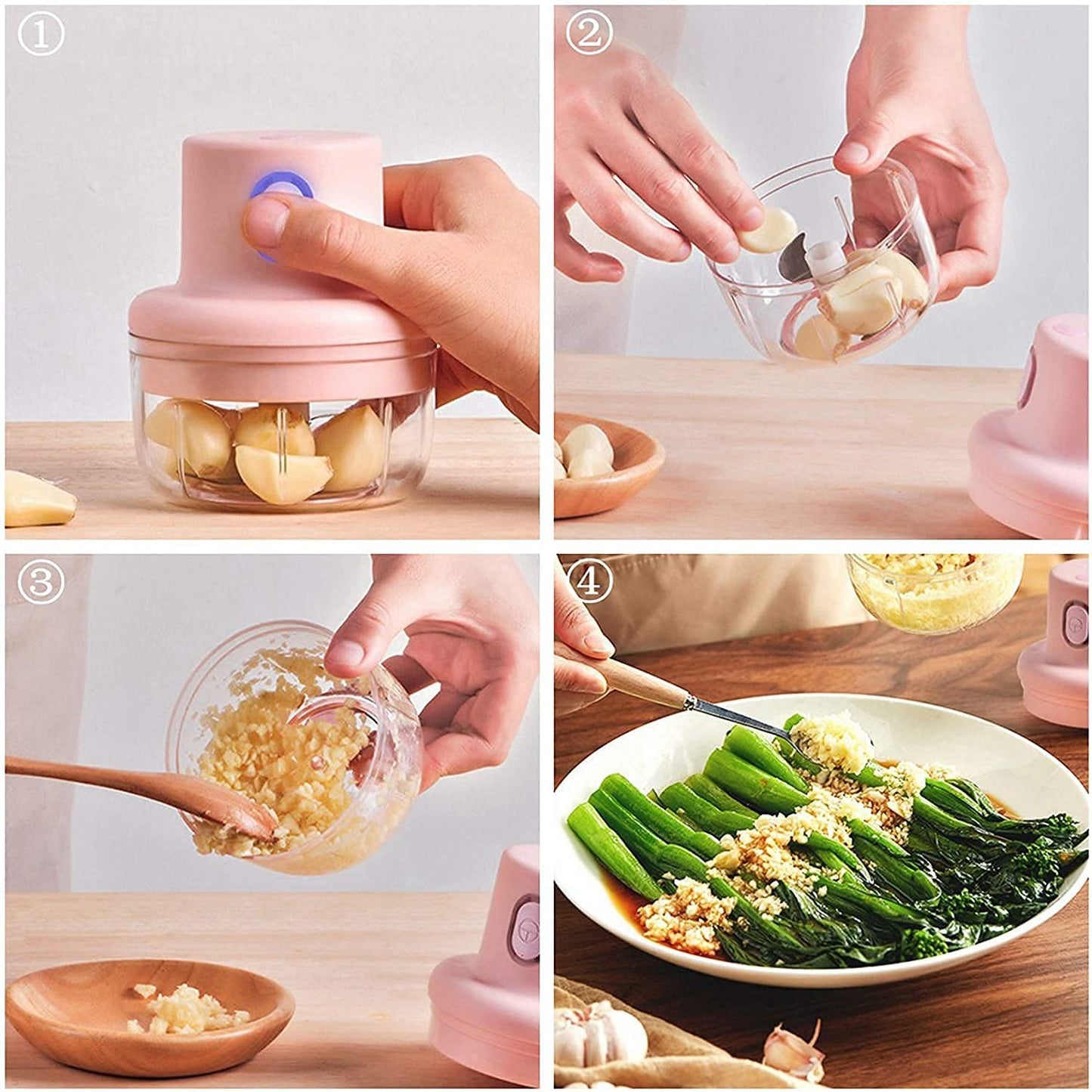 Re-chargeable Intelligent Electric Garlic Machine Garlic Cutter 250 ML