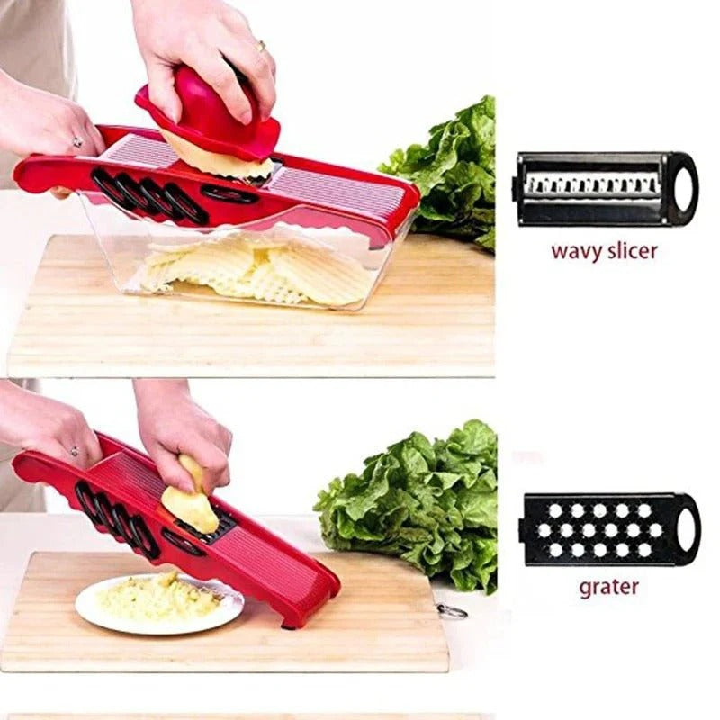 High Quality 10 In 1 Mandoline Slicer Vegetable Grater, Cutter with Stainless Steel Blades